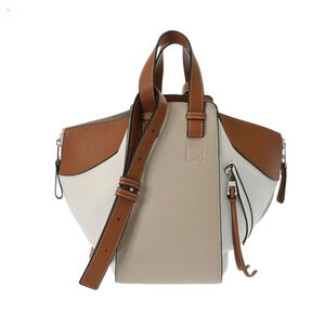 LOEWE Hammock White Brown Gray Leather Bag